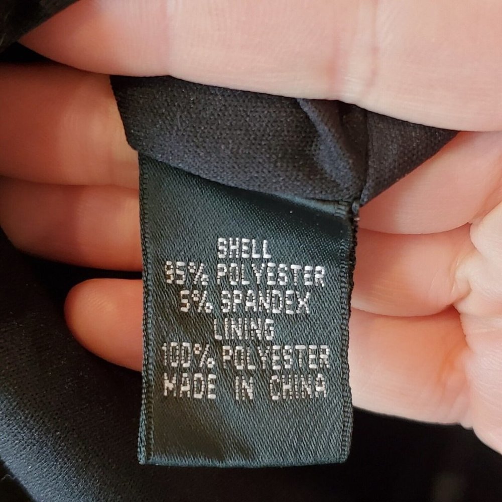 Y2K Black Satin One Shoulder Cocktail Dress Ruched Beaded LBD Sz 4‎ Knee Length - Picture 11 of 12